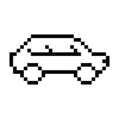 Car icon in pixel style. Vector symbol. - 472452481