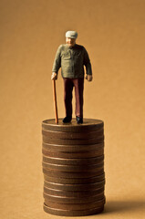 retirement and saving for pension concept - obrazy, fototapety, plakaty