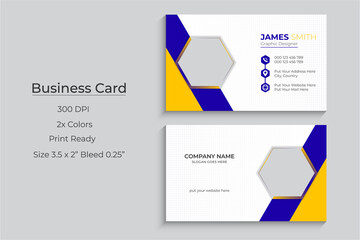 Abstract Clean and simple set of Business Card Template, Modern horizontal name card, Flat Style Vector Illustration. Stationery Design and visiting card, Creative and professional business card.
