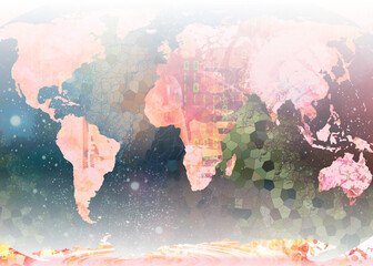 Obraz na płótnie Canvas watercolor world map