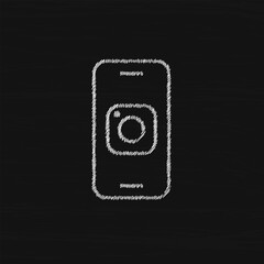 Camera phone sketch vector icon. Smart phone photocamera