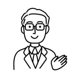 男性　ビジネス　シンプル　イラスト　線画