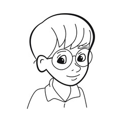 Boy outline, vector hand drawing

