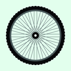 beautiful bicycle wheel isolated on blue tint background