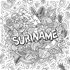 Suriname hand drawn cartoon doodle illustration.