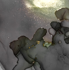 Marble Gold Black. Oil Hand Grunge Wall. Mix