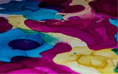 Abstract background, vector alcohol painting, liquid ink technique backdrop for design