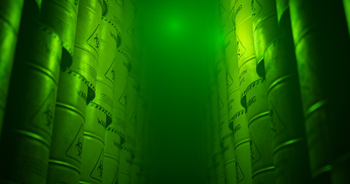 radioactive waste in barrels, nuclear waste repository, 3d render Stock  Illustration | Adobe Stock