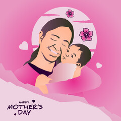 Happy mothers day scrap banner design template