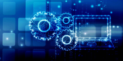 Digital Abstract technology background,2d illustration
