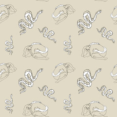 Seamless pattern with snake