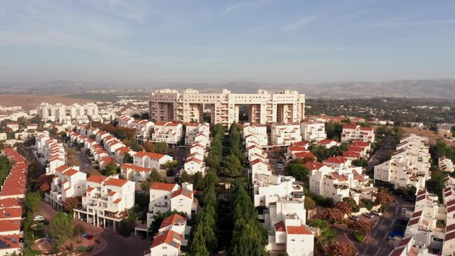 City of Modiin skyline and cityscape, Aerial view.
