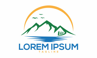 Unique hill mountain logo Modern and minimalist vector and abstract logo