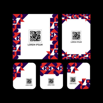 Different Size Abstract Qr Code Label Design