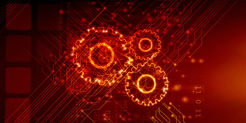 2d illustration abstract gear Network