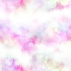 Seamless pale pastel tie dye bokeh texture. Soft tone on tone summer repeat background with washed out sun bleached ink dyed effect. 