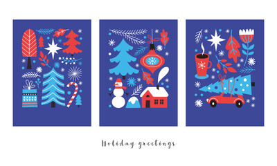 Set of Christmas illustrations.  - obrazy, fototapety, plakaty