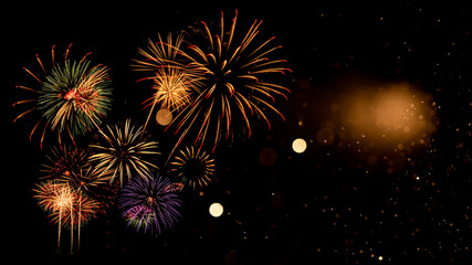 Fireworks with Abstract bokeh background