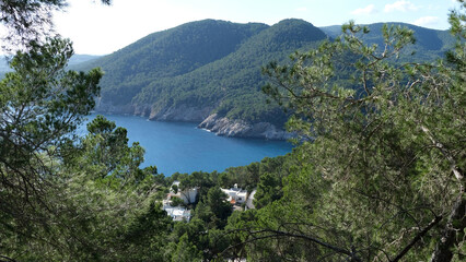 Fototapeta na wymiar View from mirador San Vicente in Ibiza