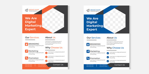 Creative digital marketing agency a4 flyer template