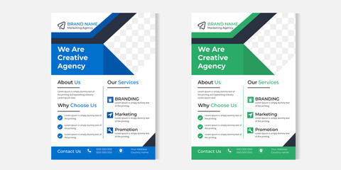 Creative digital marketing agency a4 flyer template
