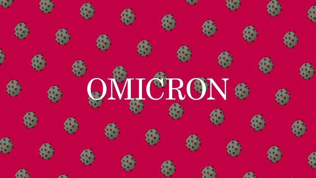 Pixel Omicron Corona Virus Particles Rotating Pattern