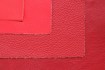 the texture of genuine leather is red, but a different shade