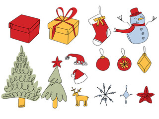 christmas icons set