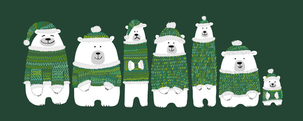 Santa bears family, sketch for your design