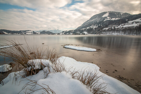 Am gro&szlig;en Alpsee bei Immenstadt im Allg&auml;u im Winter