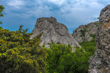 Summer mountain landscape: 681m Ilyas-Kaya and Sun Temple