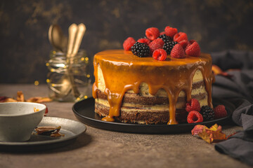 Delicious caramel cake