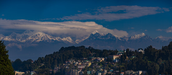 Darjeeling city in India In the morning the city view