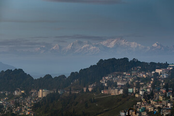Darjeeling city in India In the morning the city view