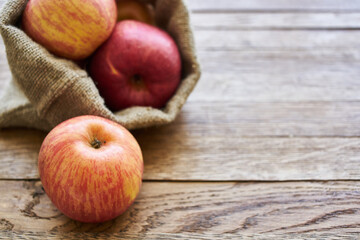 apples on a wooden table vitamins fresh fruits organic