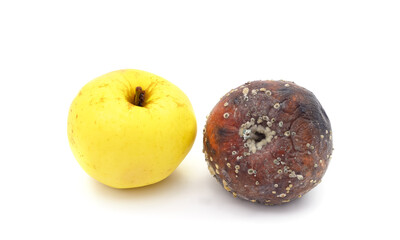 Ripe and rotten apple.