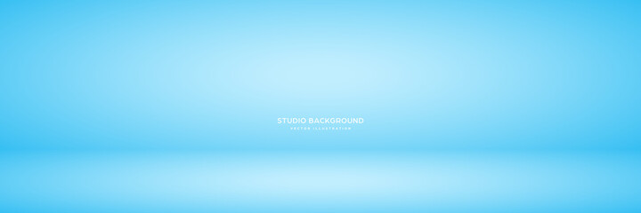 Blue long pastel studio abstract background with spotlight effect. Product showcase backdrop. Stage lighting. Vector illustration.