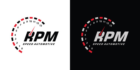 Speed rpm logo design for automotive