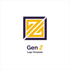 Naklejka premium Z GenZ logo design template vector for brand or company and other