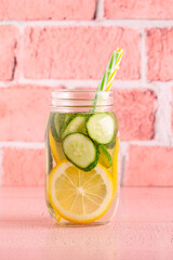 Healthy detox infused water with fruits.