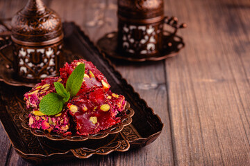 Turkish Delight and Traditional Turkish Coffee.