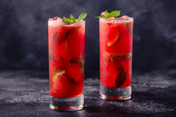 Red alcoholic or non-alcoholic cocktail