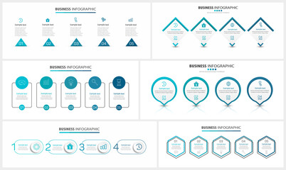 Collection of business infographic. Can be used for workflow layout, diagram, number options, web design © andreyorb
