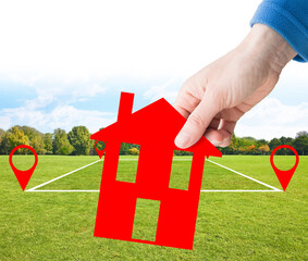 Land plot management - real estate concept with a vacant land parcel available for building...