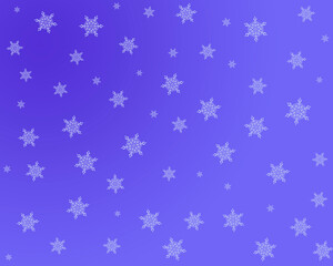 Fototapeta na wymiar Illustration .White snowflakes on a blue background .Celestial gradient
