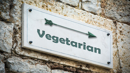 Fototapeta premium Street Sign to Vegetarian