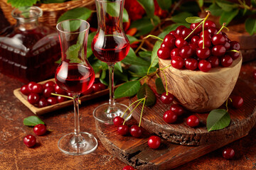 Cherry liquor and ripe juicy berries.