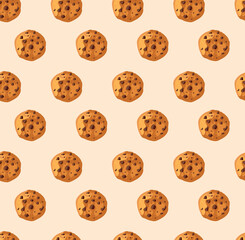 Seamless Pattern with Cookies, Colorful.