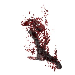 3D illustration of realistic blood splash
