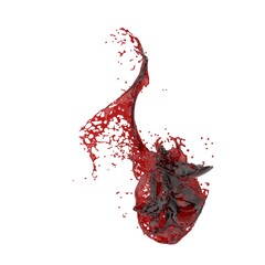 3D illustration of realistic blood splash
